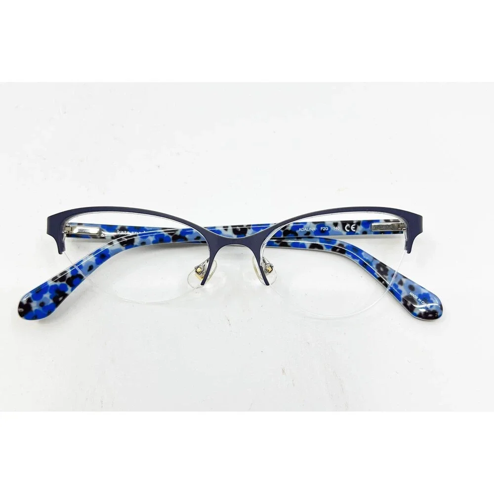Kate Spade Eyeglasses Women Blue Adalina F2G Semi-Rimless Cat Eye 51-16-140